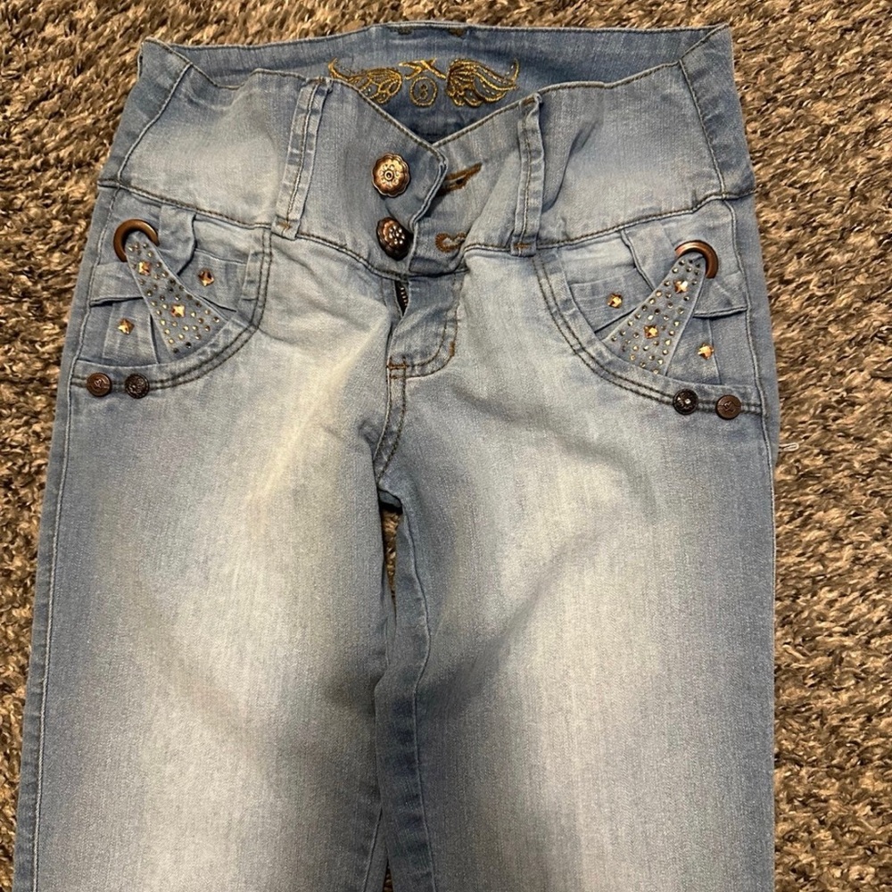 AUTHENTIC COLOMBIAN JEANS BUTT LIFTER LEVANTA COLA COLOMBIAN SIZE 8 USED